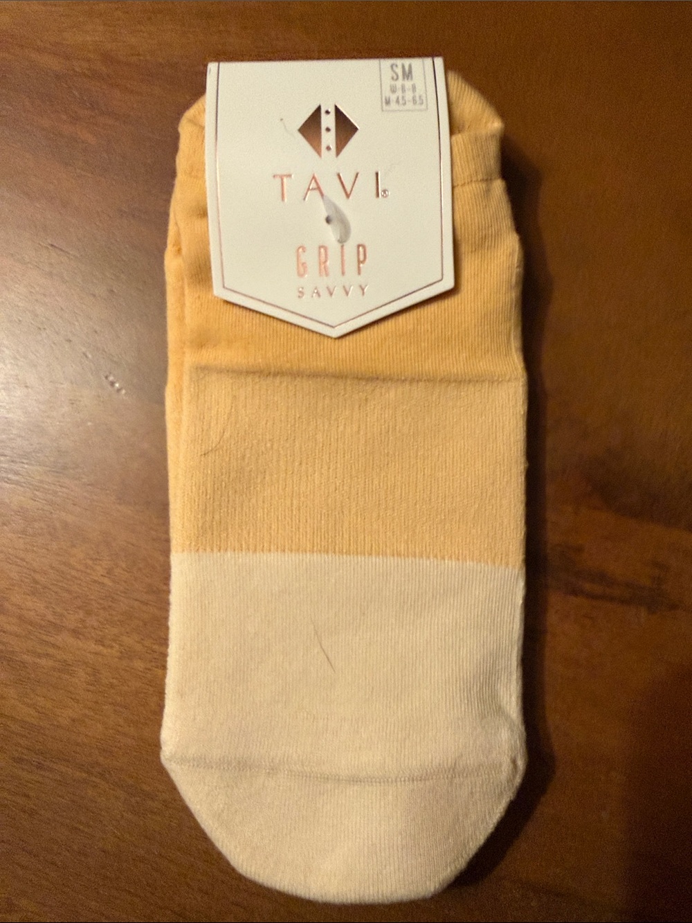 Sweet golden Pure Barre Two-Tone gold and Cream Grip Socks